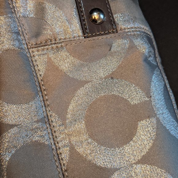 Coach Maggie Signature Madison Op Art Lurex 14426 Purse - Picture 8 of 14